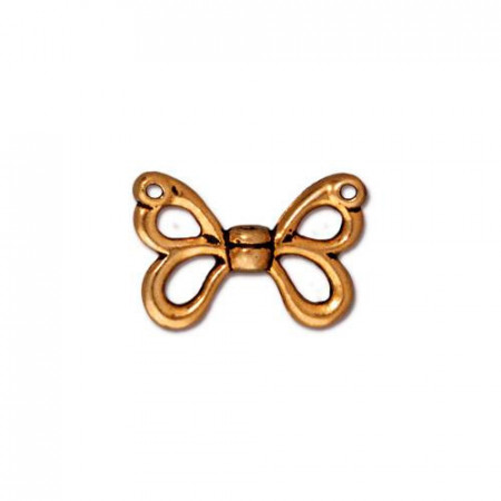 Бусина TierraCast, крылья бабочки, позолоченная с чернением, 10х15мм арт. 94560226
