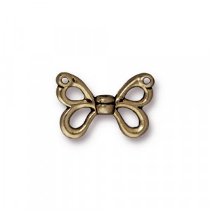 Бусина TierraCast, крылья бабочки, бронзовая с чернением, 10х15мм