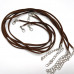 Шнуры коричневые, плоские, искусственная замша, 50 см, 5 штук арт. 16519
