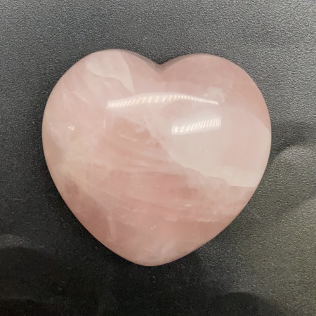 Сувенир, Розовый Кварц, "Сердце" объёмное , 42x40 мм, толщина 20 мм, цена за шт