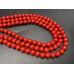 Каменные бусины, Коралл, красный, тонированный, шарик гладкий, 5,5-6 мм, длина нити 38 см арт. 14540