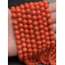 Каменные бусины, Коралл, оранжевый, тонированный, шарик гладкий, 8 мм, длина нити 38 см арт. 13497