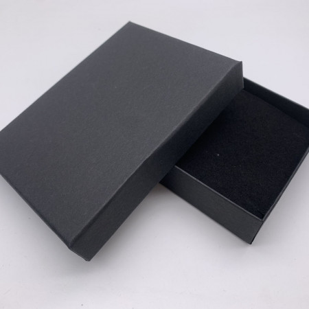 Подарочная коробочка, с ложементом, картонная, черная, матовая, размер 110х80х25 мм