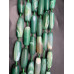 Каменные бусины, Дзи природные, Агат, зелёный, тонированный, матовый, 40х13 мм, 8 штук на нити арт. 14630