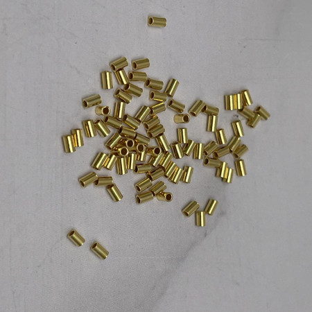 Кримпы, серебро 925, ( под золото), 2,4х1,5 мм, цена за 30 шт.