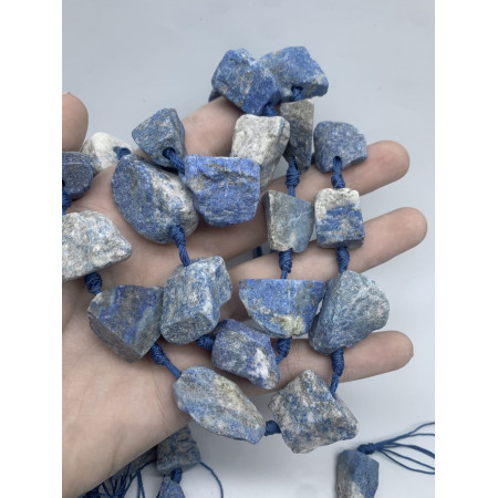 Каменные бусины, Лазурит, не обработанный, фриформы, 20-28 мм, длина нити 38 см, 15 шт арт. 17103
