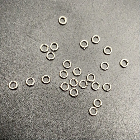Колечки соединительные, запаянные, родий, латунь, под серебро, 0,6х3 мм, цена за 10 шт