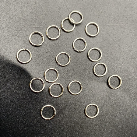Колечки соединительные, запаянные, родий, латунь, под серебро, 0,8х6 мм, цена за 20 шт