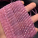 Каменные бусины, Цирконий кубический, (т.н. Циркон), розовый кристалл, шарик, огранка, 4 мм, длина нити 38 см арт. 14710