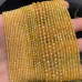 Каменные бусины, Цирконий кубический, (т.н. Циркон), желтый кристалл, рондель, огранка, 3х2 мм, длина нити 38 см арт. 14709