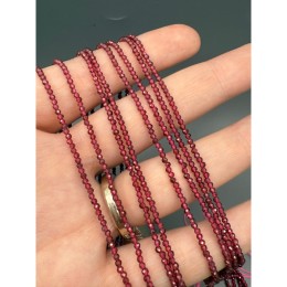 Каменные бусины, Гранат, шарик огранка, 2 мм, длина нити 38 см
