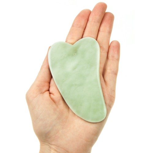 Скребок Гуаша из нефрита в форме сердца , 100 x 60 x 5 мм