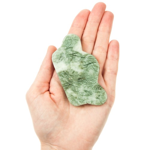 Скребок Гуаша из нефрита малый в форме короны, 50 x 85 x 5 мм