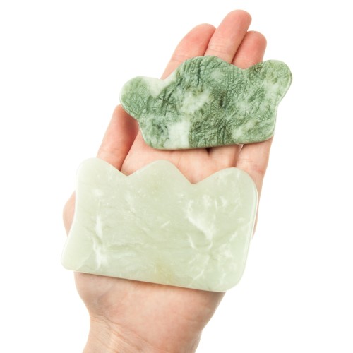 Скребок Гуаша из нефрита малый в форме короны, 50 x 85 x 5 мм