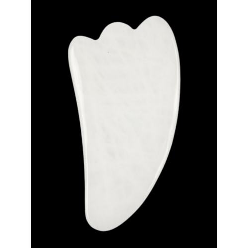 Скребок  "Лапка" для массажа Гуаша из белого кварца,	 100 x 50 x 5 мм