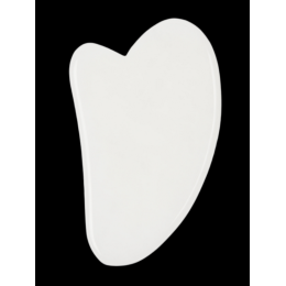 Скребок  "Малое сердце" для массажа Гуаша из белого кварца,	70 x 45 x 5 мм