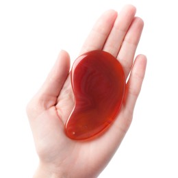 Скребок  "Капля" для массажа Гуаша из сердолика, 80 x 55 x 5 мм