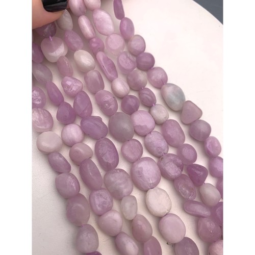 Каменные бусины, Кунцит, фриформы, 13х10 мм, длина нити 38 см