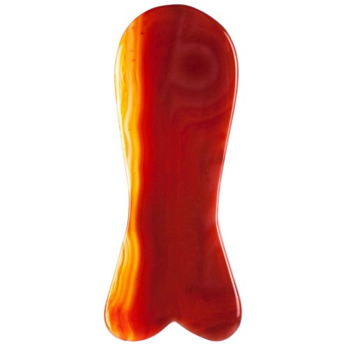 Скребок  "Рыбка" для массажа Гуаша из сердолика,  95 x 40 x 5 мм