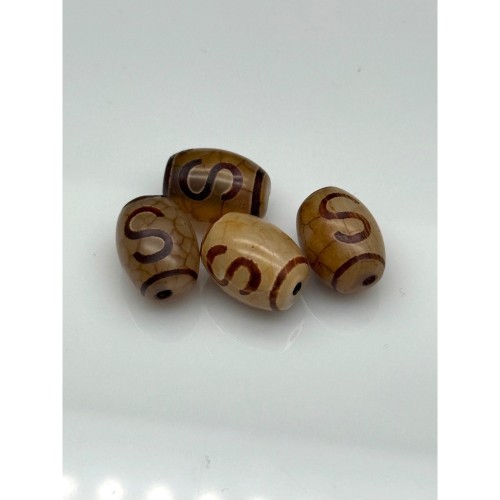 Бусина Дзи "214", Денежный крючок, агат кракле, размер 13х10, цена за 1 шт.