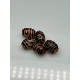 Бусина Дзи "215", 2 глаза дракона, агат кракле, размер 13х10, цена за 1 шт.