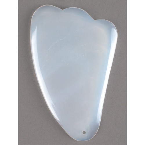 Скребок  "Лапка" для массажа Гуаша из серого агата, 90 x 60 x 5 мм