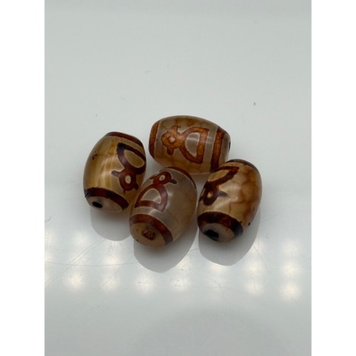 Бусина Дзи "225", Кубера, агат кракле, 14х10 мм, цена за 1 шт.