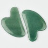 Скребок для Гуаша из зеленого авантюрина в форме сердца, 80 x 60 x 5 мм