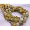 Каменные бусины, Африканский Агат, (Кракле), тонированный, песочно-желтый, шарик гладкий, 10 мм, длина нити 38 см