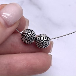 Бусина, тайское серебро, размер 9 мм, цена за 1 шт.