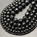 Каменные бусины, Агат, чёрный, тонированный, шарик, ювелирная огранка, 8 мм, длина нити 38 см арт. 16747