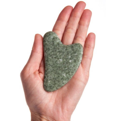 Скребок Гуаша из Жадеита в форме сердца, 80 x 60 x 5 мм