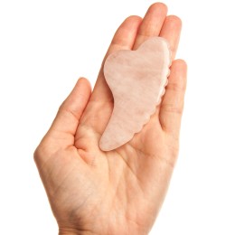 Скребок "Сердце ребристое", из розового кварца