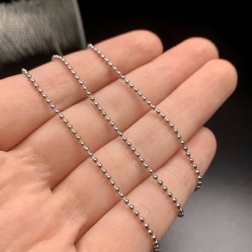 Цепь № 12, нержавеющая сталь (никель), цвет серебро. размер звена 1,5 мм, длина 1 метр