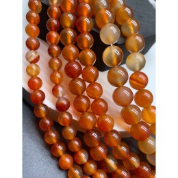 Каменные бусины, Сердолик мульти, шарик гладкий,  8 мм, длина нити 38 см