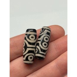 Бусина Дзи "518" из агата, 8 глаз, размер 30х10 мм, цена за 1 шт