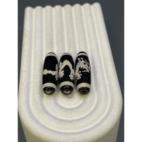 Бусина Дзи "523" из агата, Дракон, размер 30х10 мм, цена за 1 шт