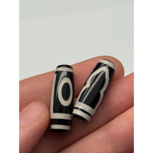 Бусина Дзи "537" из агата, Горный пик, размер 30х10 мм, цена за 1 шт