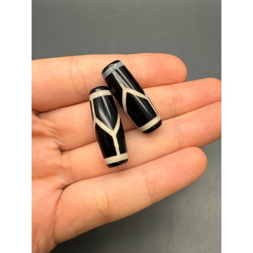 Бусина Дзи "1" из агата, Черепаха, размер 30х10 мм, цена за 1 шт