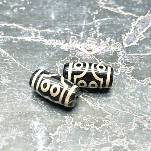 Бусина Дзи "189" из агата, 7 глаз, размер 18х10 мм, цена за 1 шт