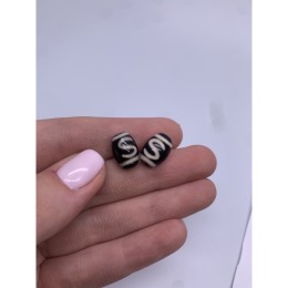 Бусина Дзи "642" из агата, Денежный крючок, размер 11х8 мм, цена за 5 шт