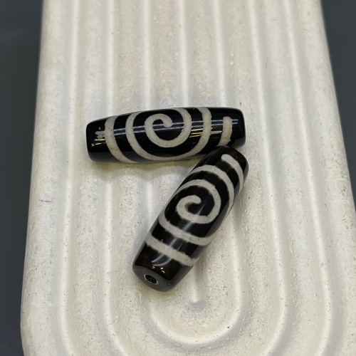 Бусина Дзи "210" из агата, Чакра, размер 30х10 мм, цена за 1 шт