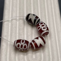 Бусина Дзи "702" из сердолика, Гаруда Молния, размер 12х9 мм