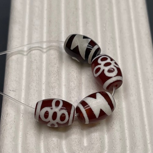 Бусина Дзи "702" из сердолика, Гаруда Молния, размер 12х9 мм