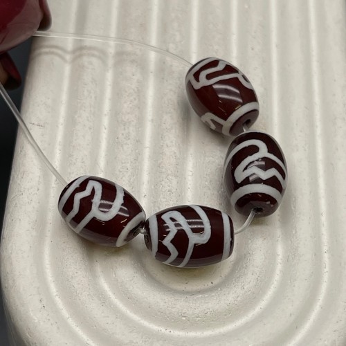 Бусина Дзи "714" из сердолика, Лотос, размер 12х9 мм