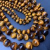 Каменные бусины, Тигровый глаз, шарик гладкий, 4-4,5 мм, длина нити 37 см