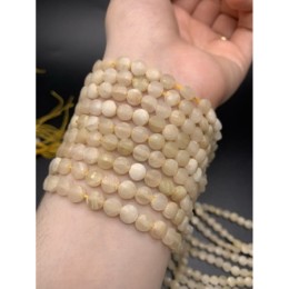 Каменные бусины, Коралл, окаменелый, огранка, монетка, 6х3,5 мм, длина нити 38 см