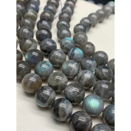 Каменные бусины, Лабрадор, шарик гладкий, 14 мм, длина нити 38 см