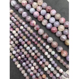 Каменные бусины, Турмалин, светлый, шарик гладкий, 10 мм, нить 38 см