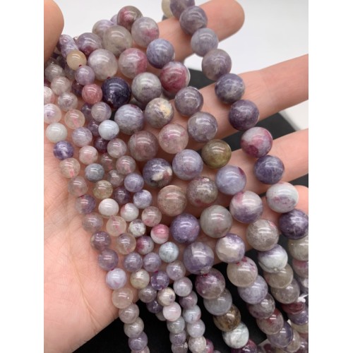 Каменные бусины, Турмалин, светлый, шарик гладкий, 6 мм, длина нити 38 см